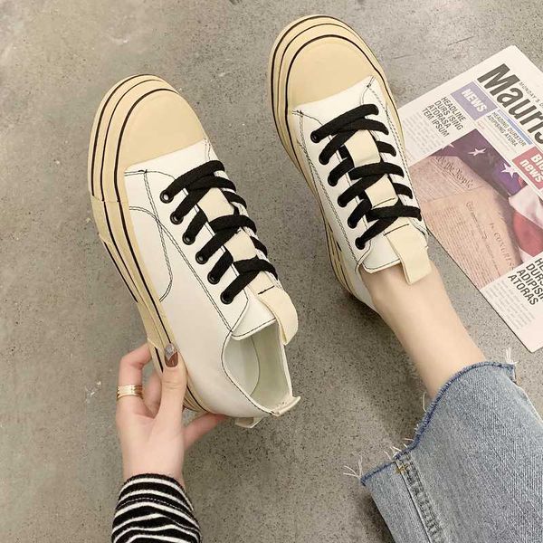 

spring women shoes breathable platform sneakers chunky harajuku flat thick sole tenis wedge white walking shoes women e16-44, Black