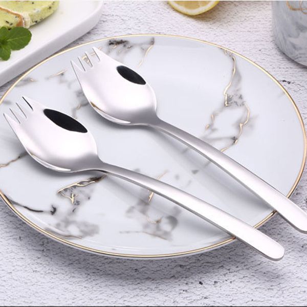 

304 stainless steel forks food grade stainless steel 304 spork glossy polish noodle spoon western knife fork teaspoon dinner spoon