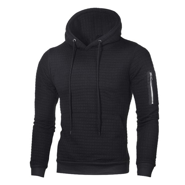 

2018 new mens hoodies autumn winter sweatshirts for men hooded sportwear casual pockets clothes sweatshirt streetwear hoodies, Black