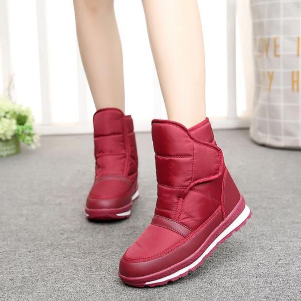 

2018 new arrive women boots non-slip ankle boots women warm snow waterproof shoes flat platform shoes plus size 35-41, Black