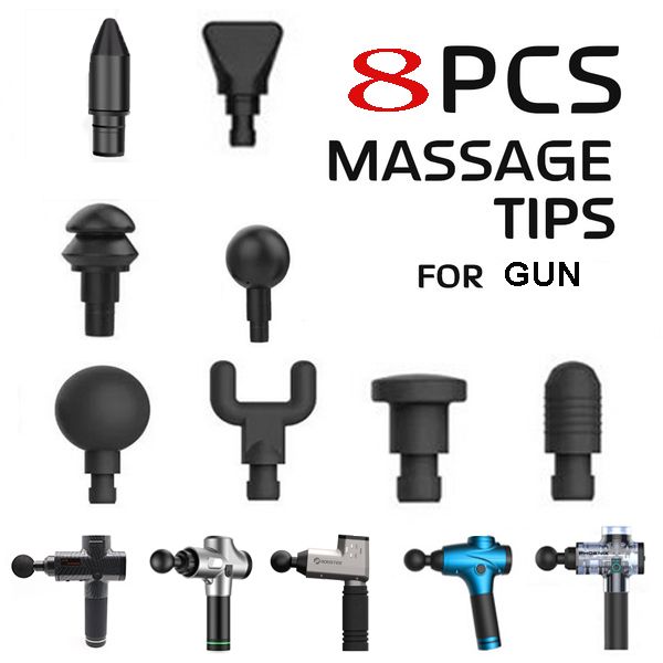 

4/8 pcs percussion massage heads tip massager extended head attachment massage adapter gun