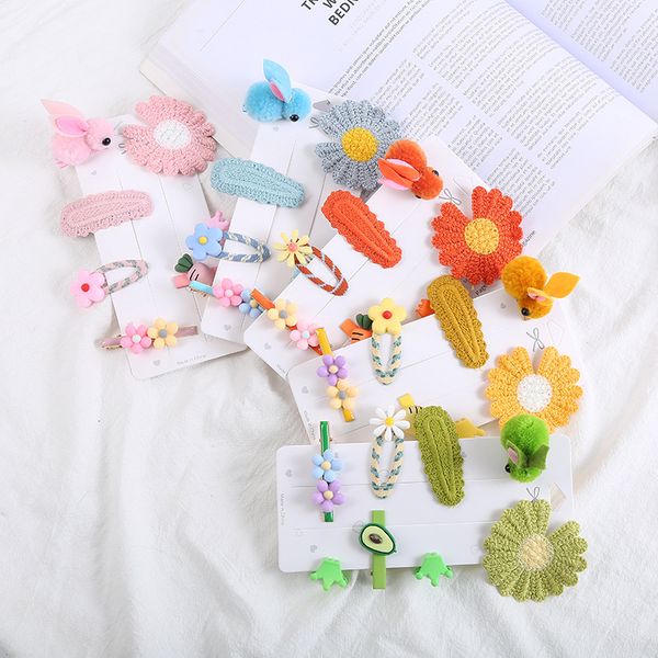 

hair accessories 8pcs/set cartoon white hairpin children candy colors flowers baby girl duckbill clip bezel, Slivery;white
