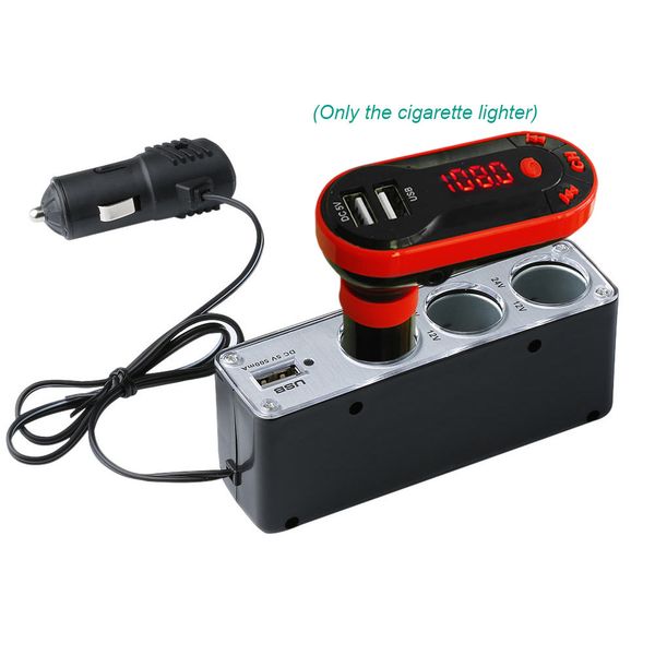 

wholesale new 3 way socket auto car cigarette lighter splitter usb plug adapter charger dc+usb vehicle electronics accessories v