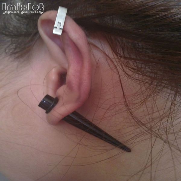 

1.6mm-10mm 18pcs/lot black white acrylic ear gauge taper and plug stretching kits flesh tunnel expansion body piercing jewelry, Slivery;golden