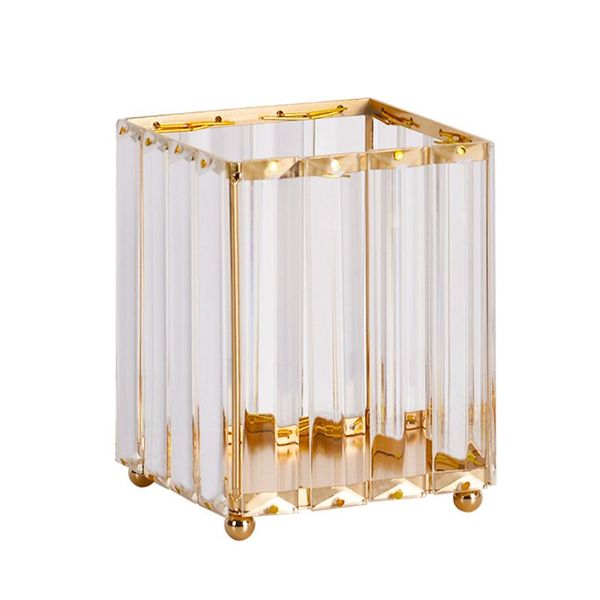 

crystal makeup organizer metal storage box makeup brush holder cosmetic holder h8wf, Pink;blue