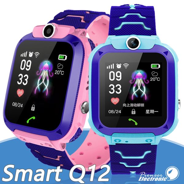 

q12 kids smart watch children wrist watch ip67 waterproof with lbs tracker sos camera sim call for android pk dz09 gt08 q528 smartwatch