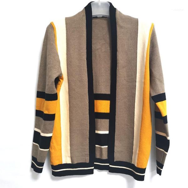 

long sleeve males clothing stripe panelled mens designer swaeters fashion mulit colors mens cardigan coats casual, White;black