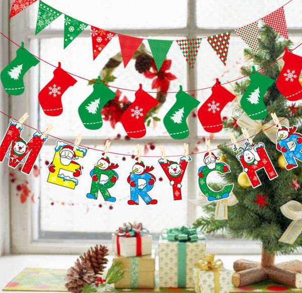 

Рождественские флаги праздничные атрибуты красочный баннер рождественские укра