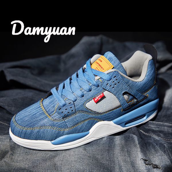 

damyuan 2020 new fashion canvas men comfortable breathable non-leather casual lightweight cowboy air cushion plug size 46 shoes
