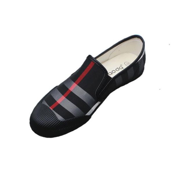 

2019 brand black and khaki canvas shoes men loafers black canvas leather insole men's casual shoes men's flat