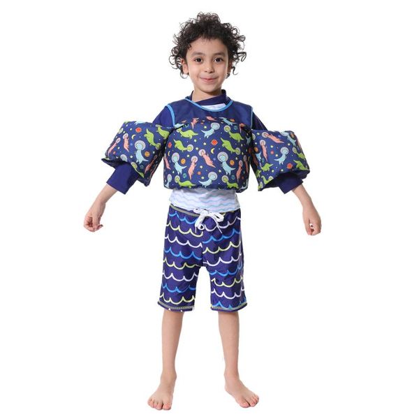 

megartico kids life jacket swim aid trainer floaties blue toddler float vest with water wings for infant