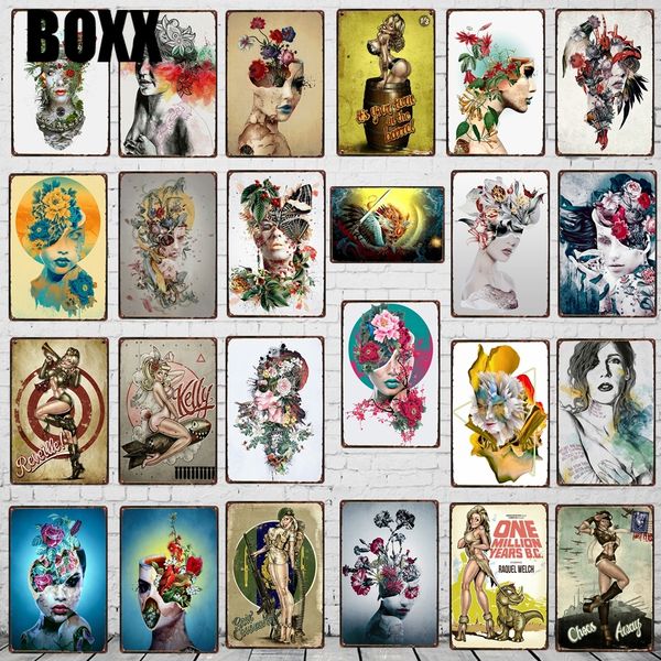 

tattoos metal sign metal plates for wall home craft cafe music bar garage decoration vintage poster chic modern painting