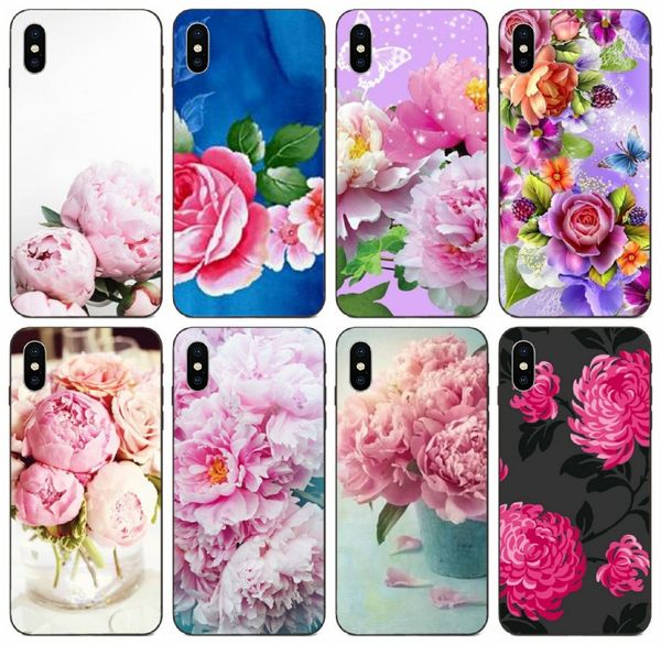 

tongtrade] pink sweet peony white flowers case for iphone 11 pro x xs max xr 8s 7s 6s 5 galaxy j5 j7 pro honor v8 v10 htc one m8 1pcs case