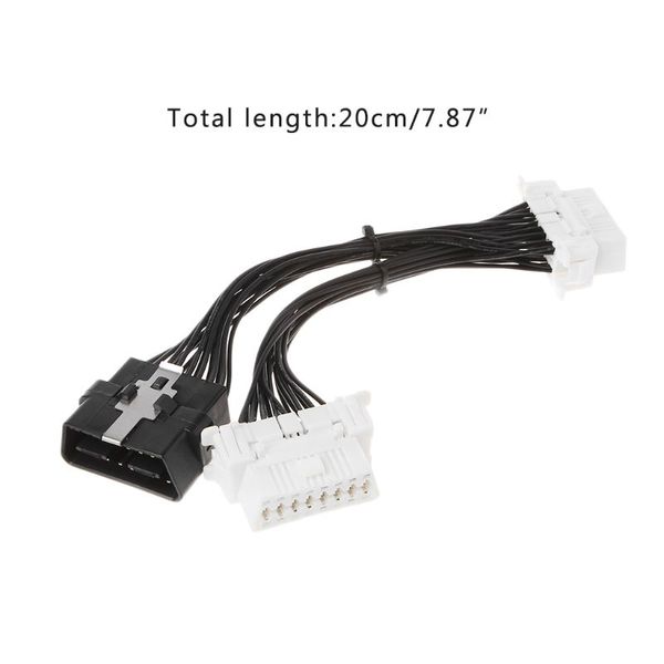 

16 pin obd2 obd 2 obdii splitter extension cable one male to two female y cable for elm327 nov-29a