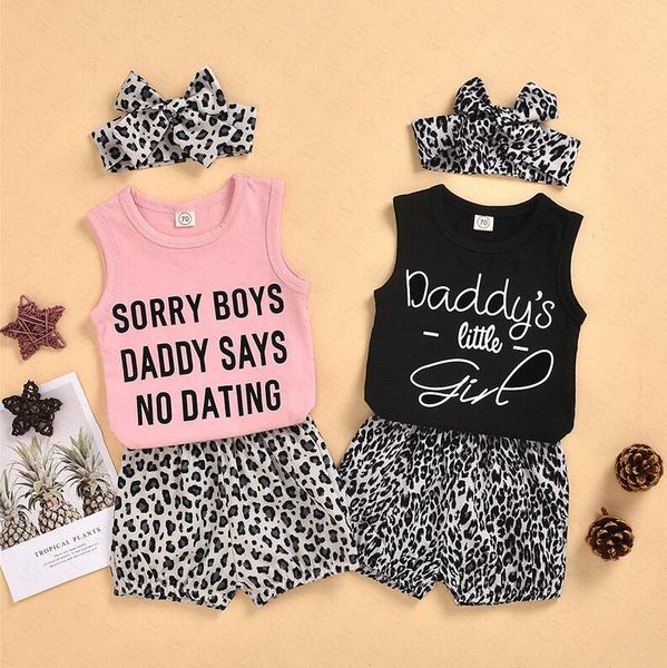 

дети ребёнки leopard шорты комплект с hairband оголовье wrap 3 шт tracksuit младенцы малышей летние виды спорта повседневный костюм одежда d, White