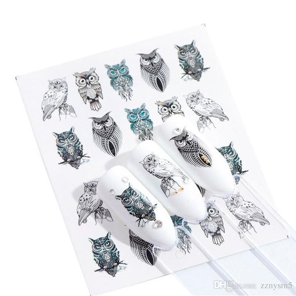 

1 листов 2019 красота slider ногтей вода наклейки цветок красочное изображение nail art декали для декора инструмент, Black