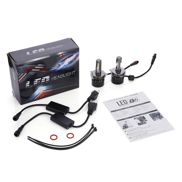 

ev6 12v 60w h4 car led headlight ip65 waterproof 6000k 10000lm