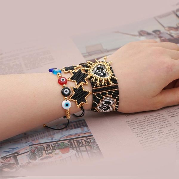 

charm bracelets grapes miyuki bracelet women 3d heart pulseras mujer moda 2021 bohemian crystal armband star jewelry accesorios, Golden;silver