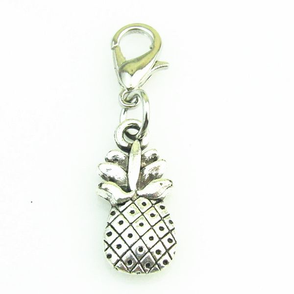 

new arrivals silver pineapple floating dangle charm for alloy lobster clasp dangle charm fit diy fashion pendant jewelry, Bronze;silver
