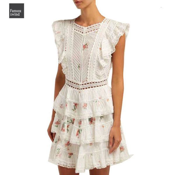 

платье 2019 runway летних женщин backless смычка мини торт above рукава мини цветы печать колена оборки платье партия vestidos, Black;gray