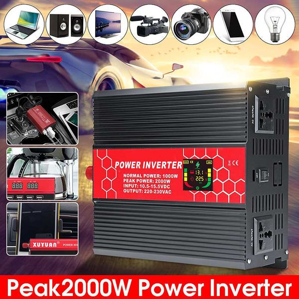

12/24v to 220v intelligent screen 2000w p eak- modified power inverter sine wave power voltage transformer inverter converte