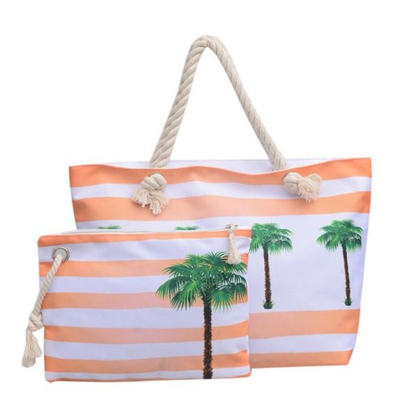 

handbag coconut two-piece summer print large-capacity canvas sling shoulder bag sloping beach bag trend handbag
