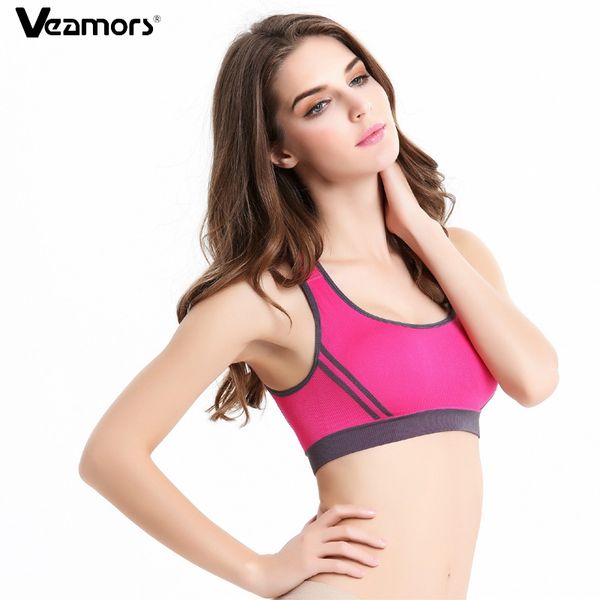 

veamors yoga seamless cross back athletic sports bra,women stretch breathable gym crop fitness push up padded athletic vest, White;black