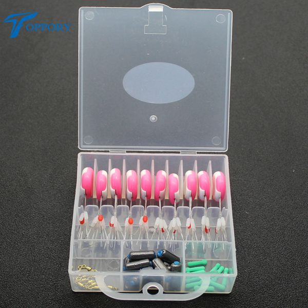 

ory 10sets/box herabuan fishing line set diy making accessories fishing swivel float seat space bean lead sink tackle box
