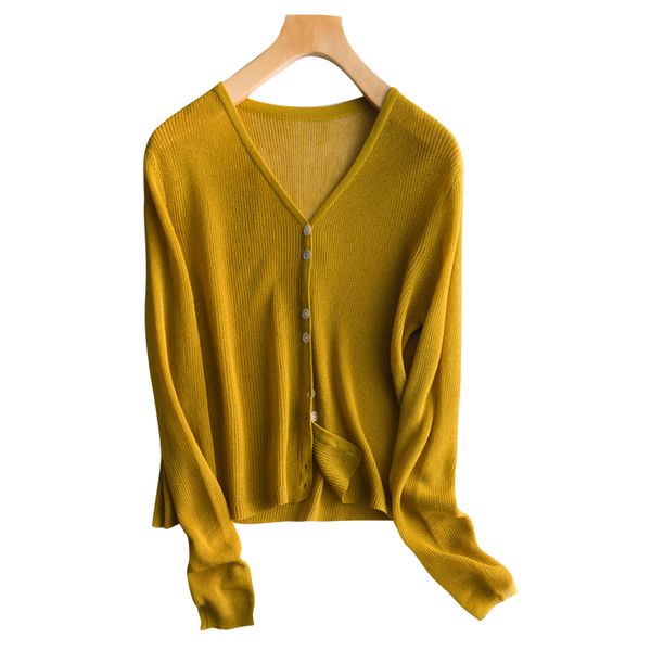

women jacket cardigans 100% linen spring summer vneck fashion outwear ladies 4colors new fashion sweater knitwear ing, White