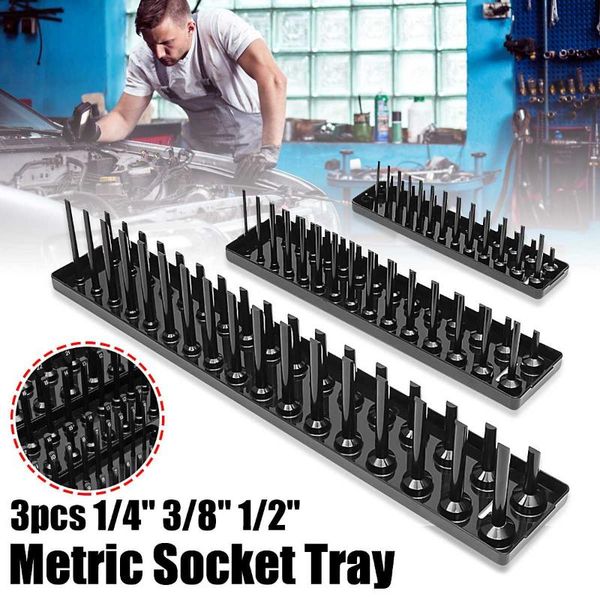 

3шт 90 1/4" 3/8" 1/2" головки метрика sae magnetic гнездо стойки для хранения держатель подноса лотка привода direct эстакады набор инструме
