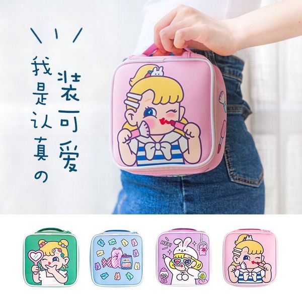

bentoy new cute cosmetic bag cartoon make up bag for girls large capacity storage pluch travel and handy bags women drops