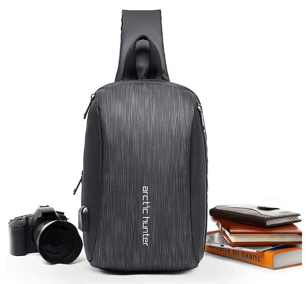 

men's shoulder bag waterproof usb charge crossbody bags for men short trip messenger bag fit 9.7" ipad chest bag