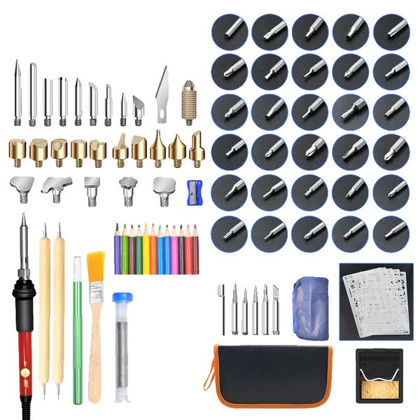 

soldering iron kit 60w adjustable temperature with on/off switch soldering iron tips desoldering pump tweezers stand solder pu c