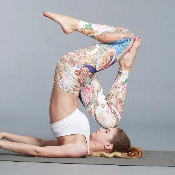

yoga leggings 2020 new women print yoga pants workout sports gym leggings elastic slim pants, White;red