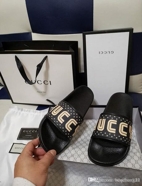 

2020 designer men's summer rubber sandals beach slide fashion wear slippers indoor shoes, Black