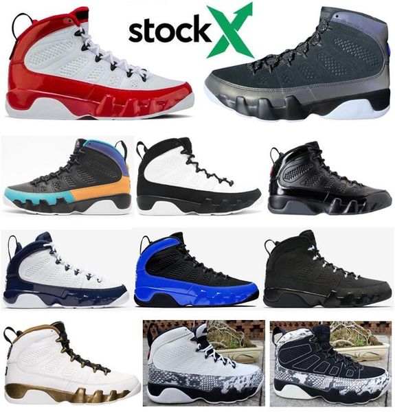 

new 9s racer blue space jam gym red bred unc men basketball shoes 9 dream it grey snakeskin the spirit sneakers with box