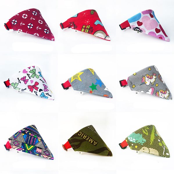 19 I colori del gatto Bandana per cani bavaglini sciarpa del cane triangolo Bavaglini regolabile Pet Bandana Sciarpa tovagliolo impermeabile della saliva per le piccole medie cani di taglia grande