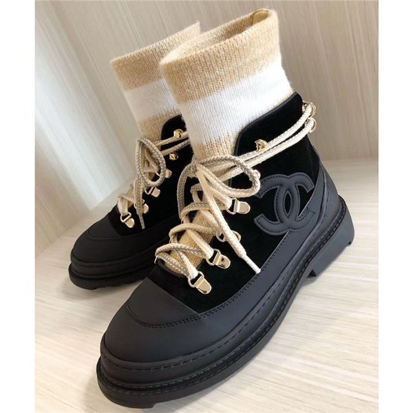 

fashion women's boots leather high-martin short boots women's thick-stretch stretch knit socks and boots size 35-40 03, Black