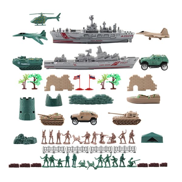 

57pcs/lot mini combat war scene plastic model toy army accessories