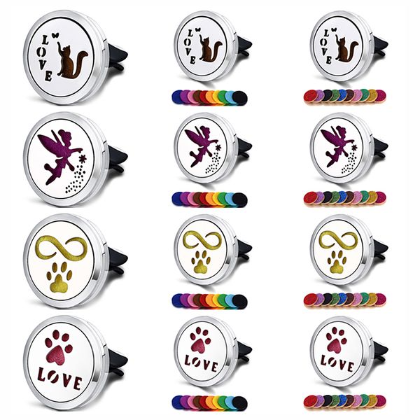 

dog car air freshener essential diffuser magnetic locket stainless steel perfume pendant dropshipping, Black