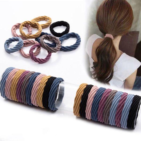 

10pcs/lot solid color lady hair scrunchies hairband basic elastic hair bands ponytail fashion women tie gum for accessories