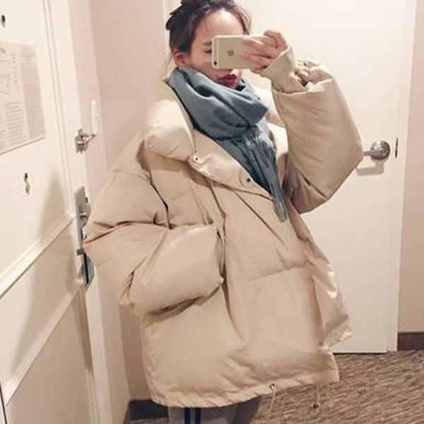 

parkas mujer fashion the new 2019 long sleeve warm down jacket female causl jacket winter woman oversize, Black