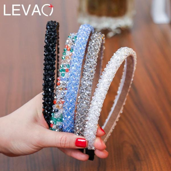 

hair accessories levao charming crystal beads hairband handmade sawing headband diamond beading hairbands