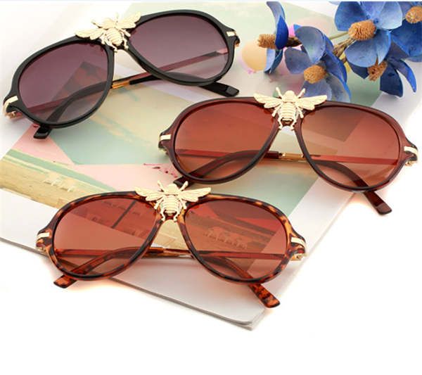 

1885 новый большой пчела очки мода тренд очки уф-доказательство sunglasses13, White;black