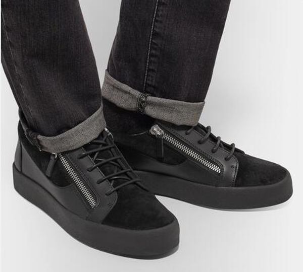 

fashion designer sneaker man woman arena casual shoes genuine zipper race runner shoes outdoors trainers hococal, Black