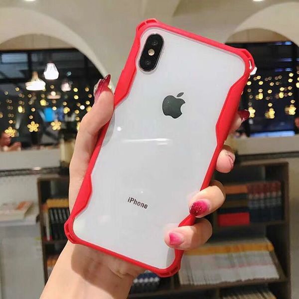 

fashion transparent acrylic tpu frame+plastics back hard case cover for iphone xs max/xs/xr/x8/8plus/7/7plus/6/6plus wholesale