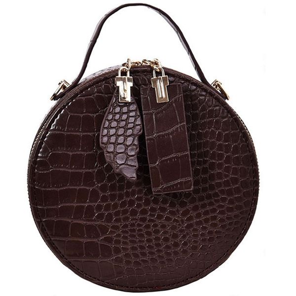 

brand crocodile pattern women round handbag designer vintage small shoulder messenger bag ladies fashion evening clutch