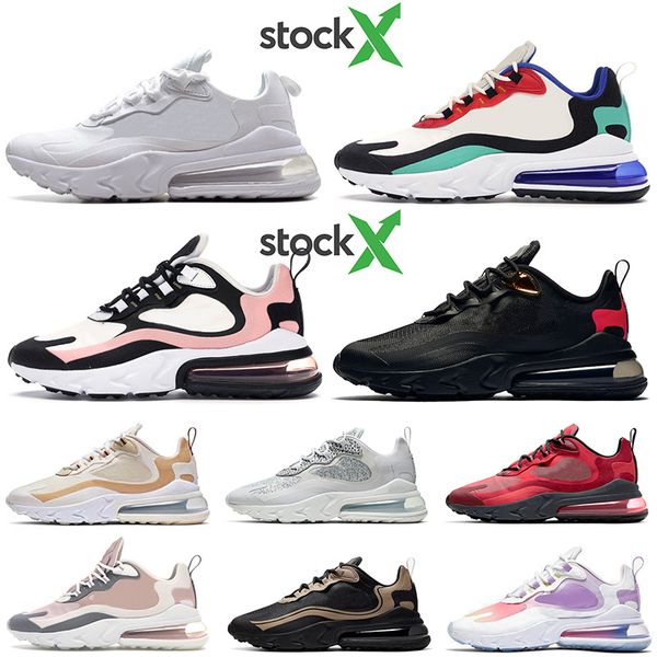 

2020 brand 270 react new womens mens running shoes triple white bleached coral black script just slogan do it sports sneakers trainers