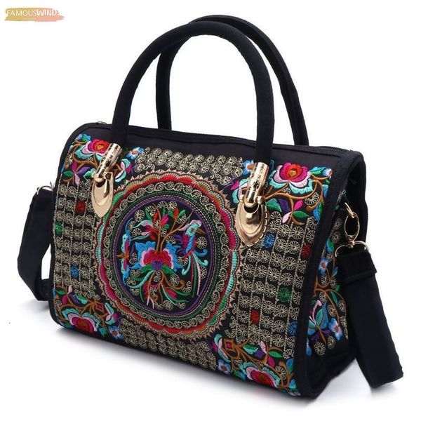 

new floral arrive women floral embroidered floral handbag ethnic boho canvas shopping tote zipper bag