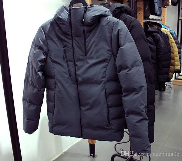 

горячая 2019 бесплатная доставка мужчины зимние пуховики открытый держать тепло мода север повседневная холодная теплая толстая пуховая курт, Black